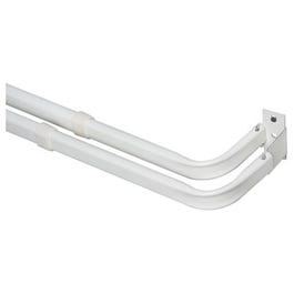Double Curtain Rod, White, 28 to 48-In.