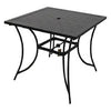 Chesapeake Slat-Top Patio Dining Table, Pewter Aluminum Frame, 40-In. Square