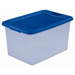 Latch Storage Box, Blue, 64-Qt.
