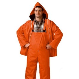 Blaze Orange Jacket/Bib Overall Complete Rain Suit, XXL